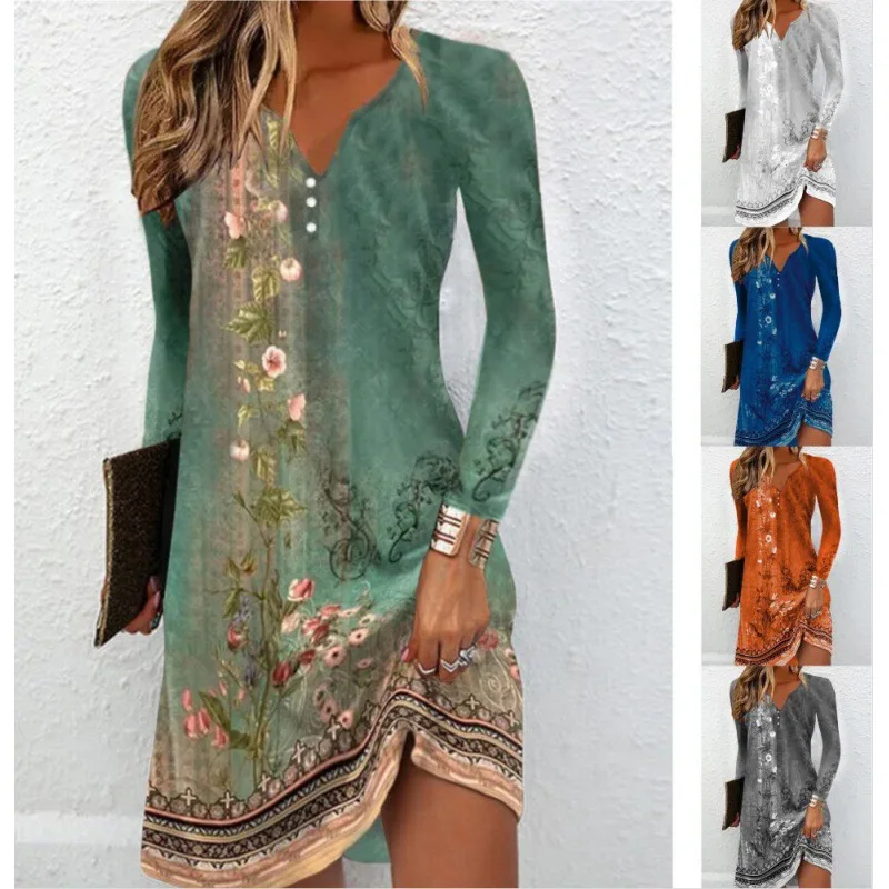Women Autumn 2023 Long Sleeve V-Neck Button Long Sleeve Fashion Party Irregular Style Dress
Women Autumn 2023 Long Sleeve V-Neck Button Long Sleeve Fashion Party Irregular Style Dress