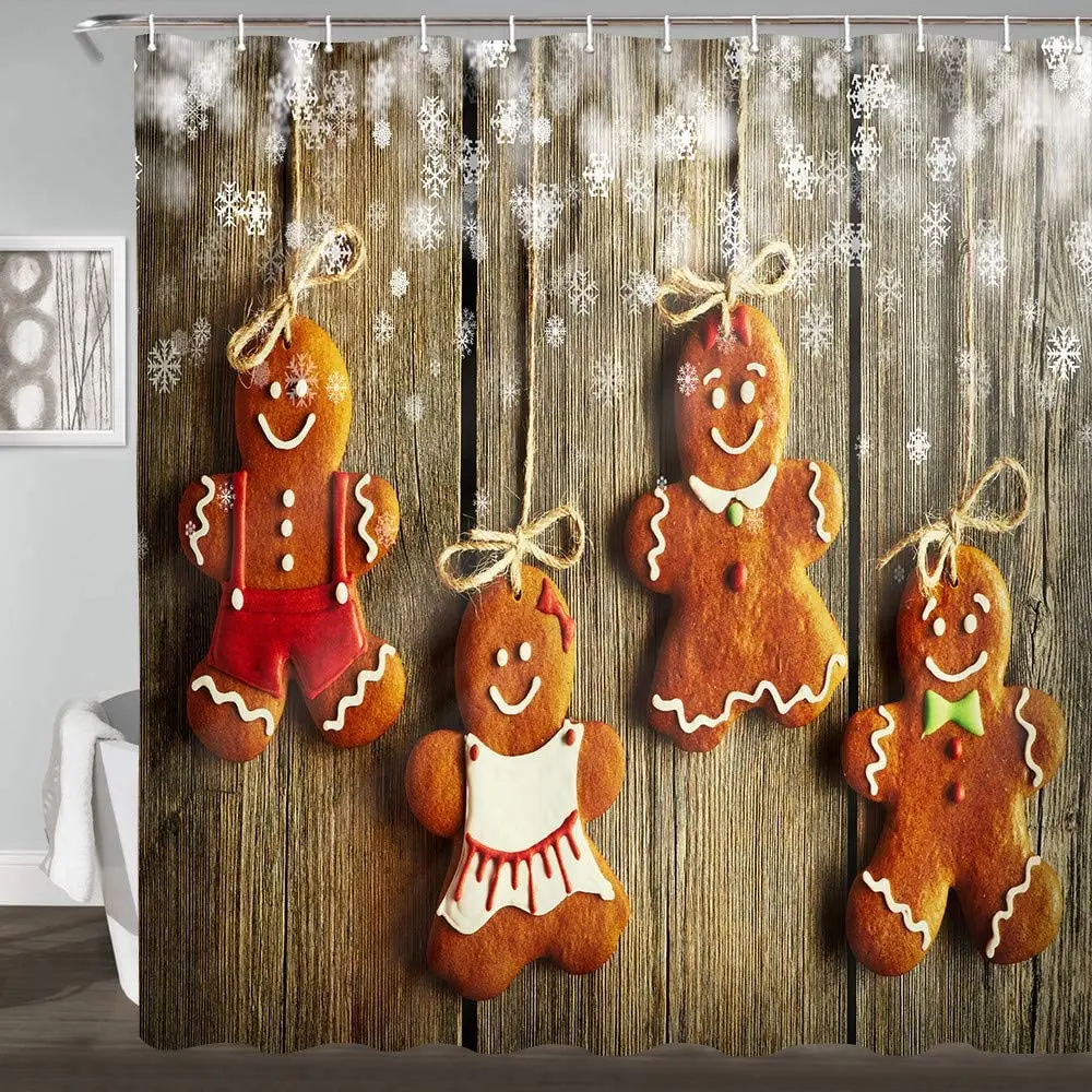 Christmas Fabric Shower Curtain Christmas Homemade Gingerbread Couples with Hooks Bath Bathroom Curtains
Christmas Fabric Shower Curtain Christmas Homemade Gingerbread Couples with Hooks Bath Bathroom Curtains