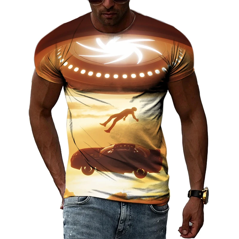 2023 summer new Ufo Alien Science Fiction Paranormal 3D Printed Men Hip Hop Personality Round Neck oversized Short Sleeve Tees 
2023 summer new Ufo Alien Science Fiction Paranormal 3D Printed Men Hip Hop Personality Round Neck oversized Short Sleeve Tees