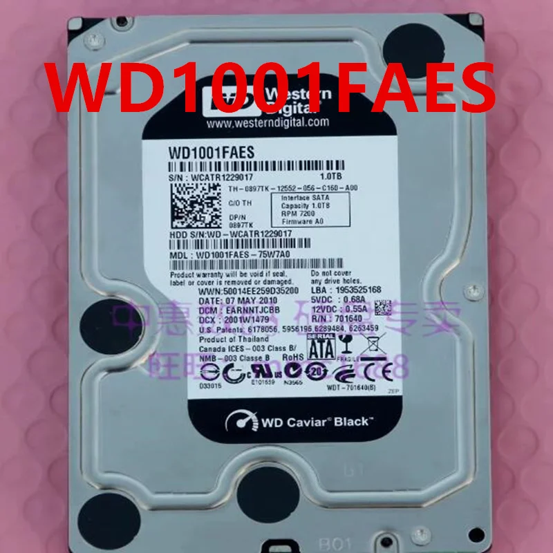 

Original 90% New Hard Disk For WD 1TB SATA 3.5" 7200RPM 64MB Desktop HDD For WD1001FAES