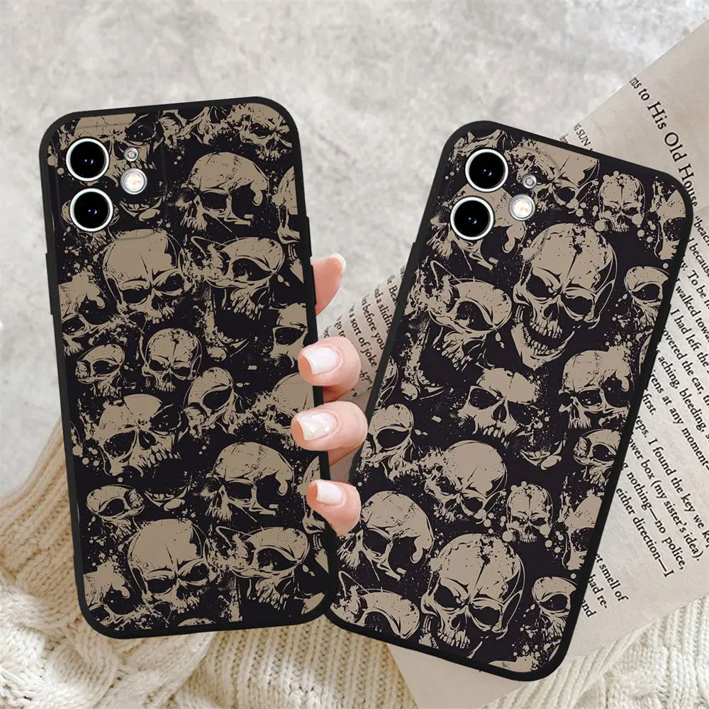 Black Soft Phone Case For iPhone 14 11 12 13 Mini Pro Max 11 12 Mini 7 8 Plus X Xs XR Silicone Skull Pattern Cover
Black Soft Phone Case For iPhone 14 11 12 13 Mini Pro Max 11 12 Mini 7 8 Plus X Xs XR Silicone Skull Pattern Cover