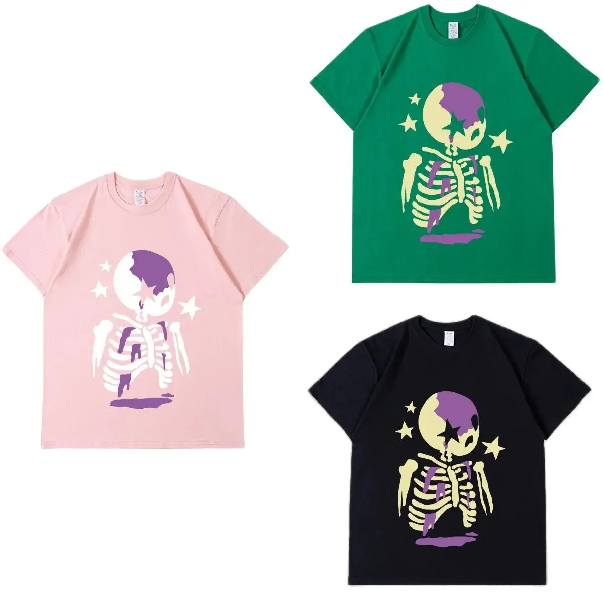 Women's casual pattern short sleeve spring and autumn solid color round neck T-shirt women's street
Women's casual pattern short sleeve spring and autumn solid color round neck T-shirt women's street