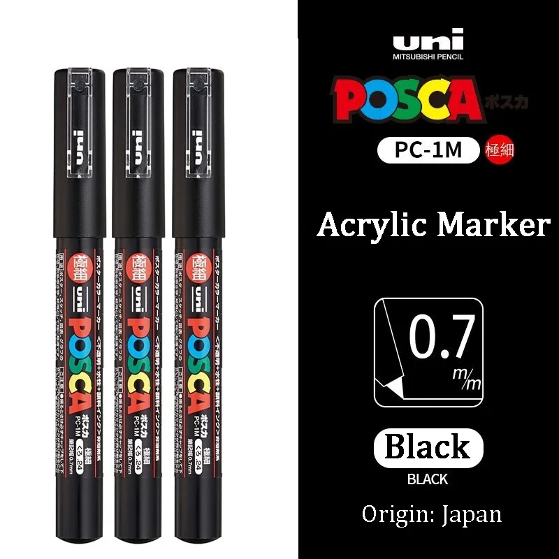 UNI POSCA черные/белые маркеры PC-1M-3M-5M
UNI POSCA черные/белые маркеры PC-1M-3M-5M