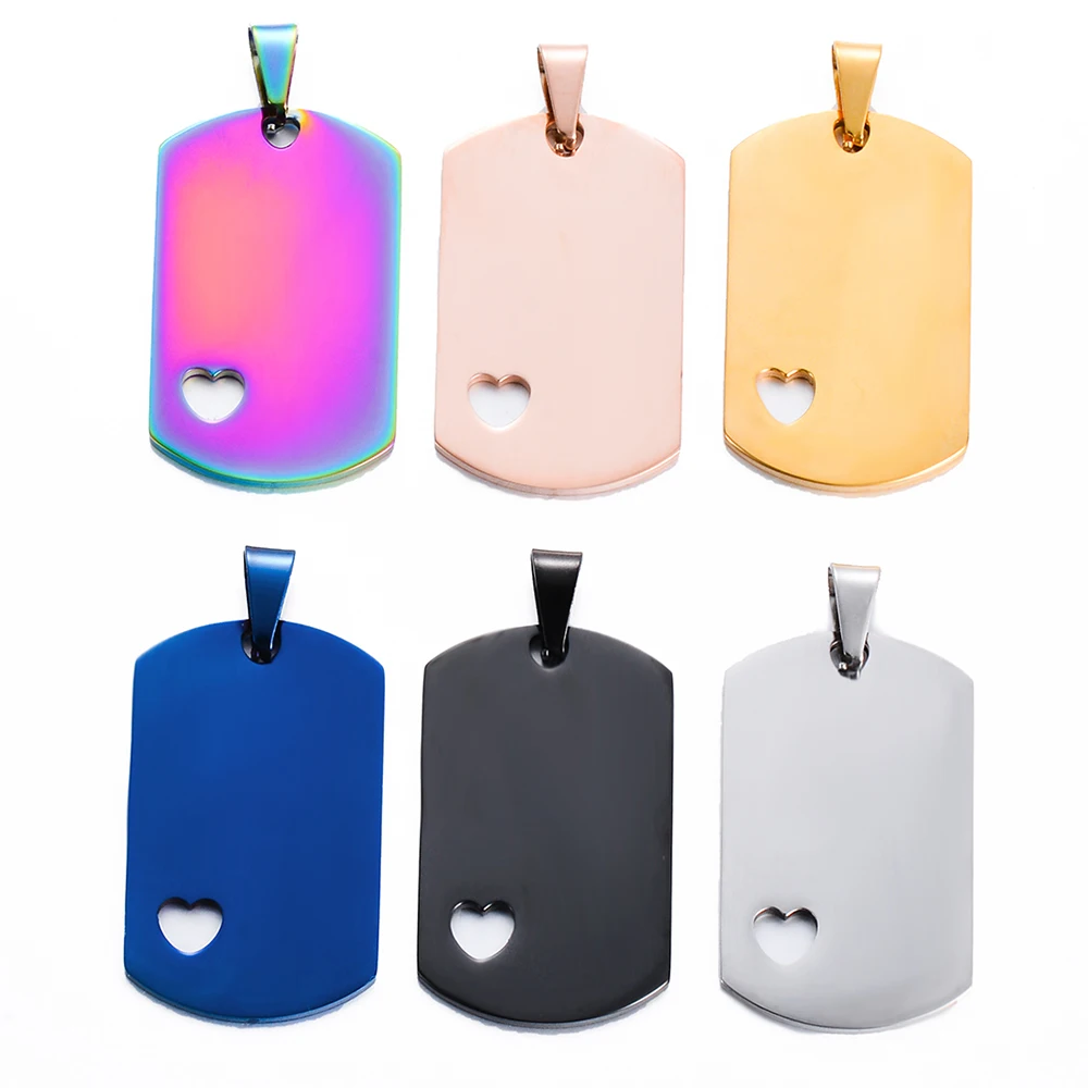 3pcs/lot Stainless Steel Square Blank Heart ID Military Tag Pendant High Polished For Women Men Necklaces Wholesale
3pcs/lot Stainless Steel Square Blank Heart ID Military Tag Pendant High Polished For Women Men Necklaces Wholesale