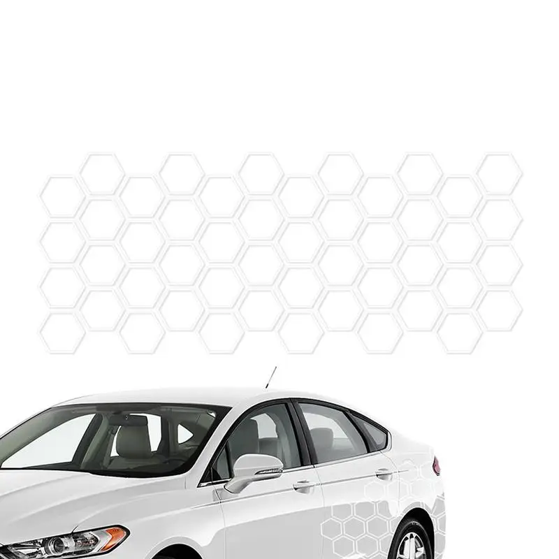 

Car Honeycomb Sticker Car Door Side Decals Stickers Decoration 50*200cm/19.68*78.74in Hexagon Honeycomb Car Full Wrap Sticker