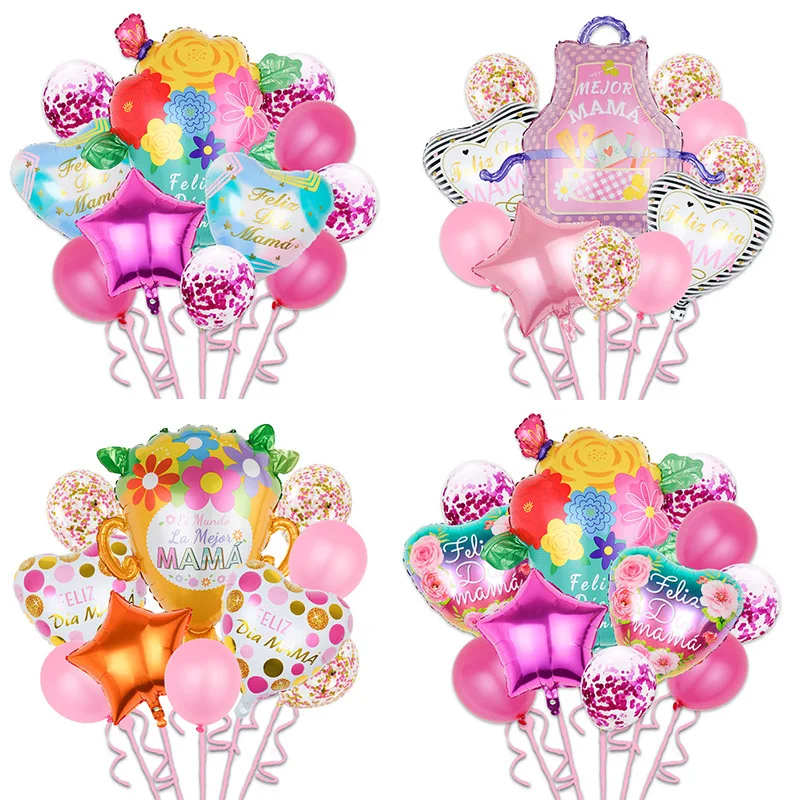 11Pcs/Set Heart Shape Printed Spanish Mother Foil Balloons Mother's Day Helium Love Globos Decor Mama Balloon Gifts Balaos
11Pcs/Set Heart Shape Printed Spanish Mother Foil Balloons Mother's Day Helium Love Globos Decor Mama Balloon Gifts Balaos