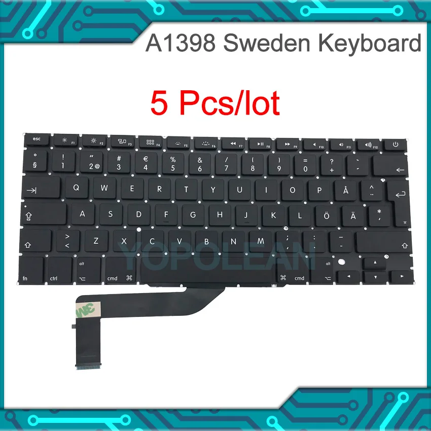 5 шт./лот Новинка A1398 шведская Клавиатура для ноутбука MacBook Pro Retina 15 "Швеция раскладка клавиатуры 2012 2013 2014 2015
5 шт./лот Новинка A1398 шведская Клавиатура для ноутбука MacBook Pro Retina 15 "Швеция раскладка клавиатуры 2012 2013 2014 2015