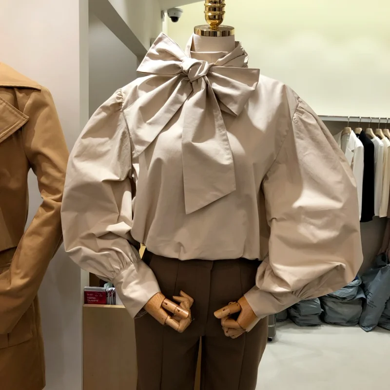 Sweet Elegant Bow Bandage Stand Neck Blouse Tops 2022 spring New Long Sleeve Woman Shirts Causal Fashion Blusas
Sweet Elegant Bow Bandage Stand Neck Blouse Tops 2022 spring New Long Sleeve Woman Shirts Causal Fashion Blusas