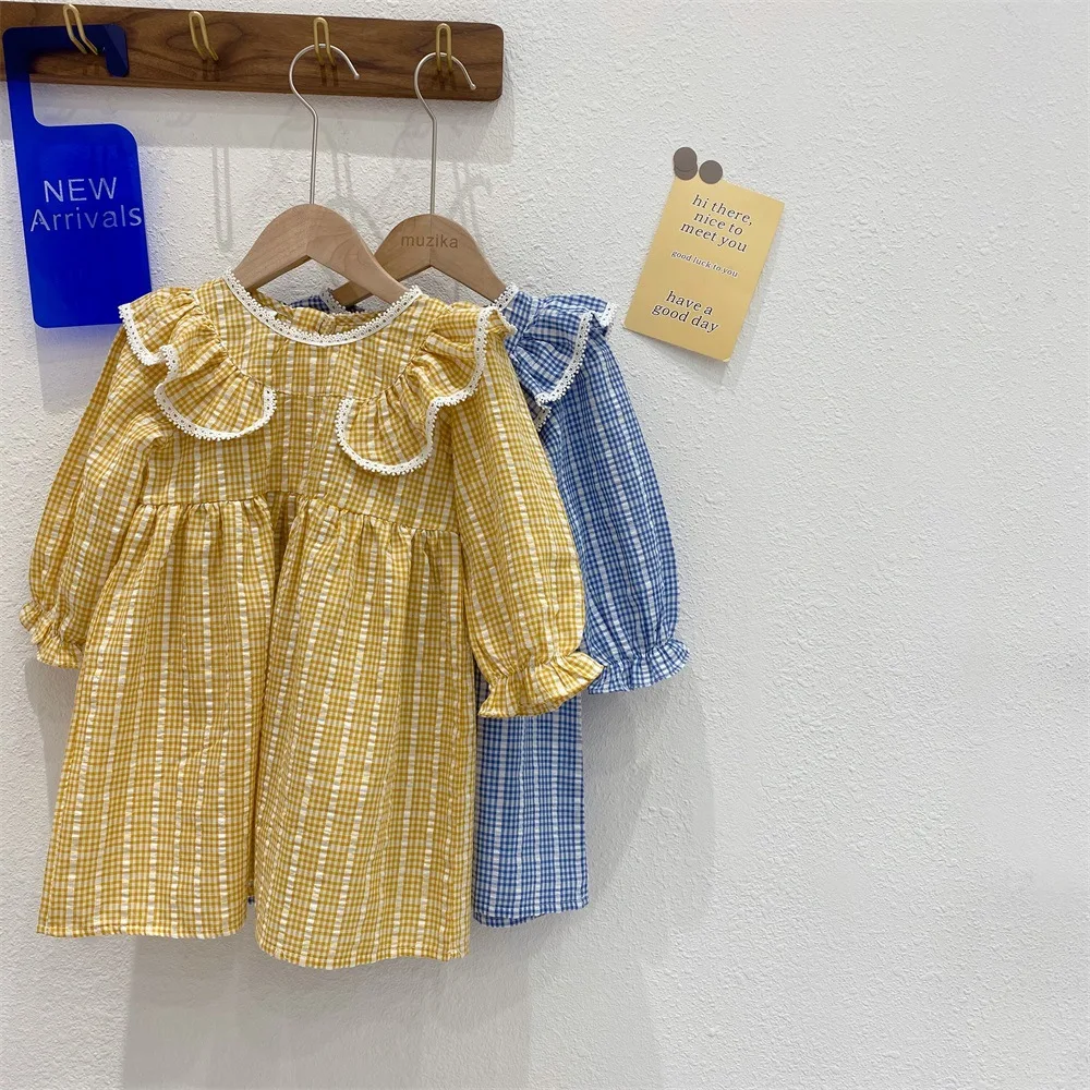 2022 spring girls princess plaid lace collar dress 2 year old baby girl clothes Children's dresses
2022 spring girls princess plaid lace collar dress 2 year old baby girl clothes Children's dresses