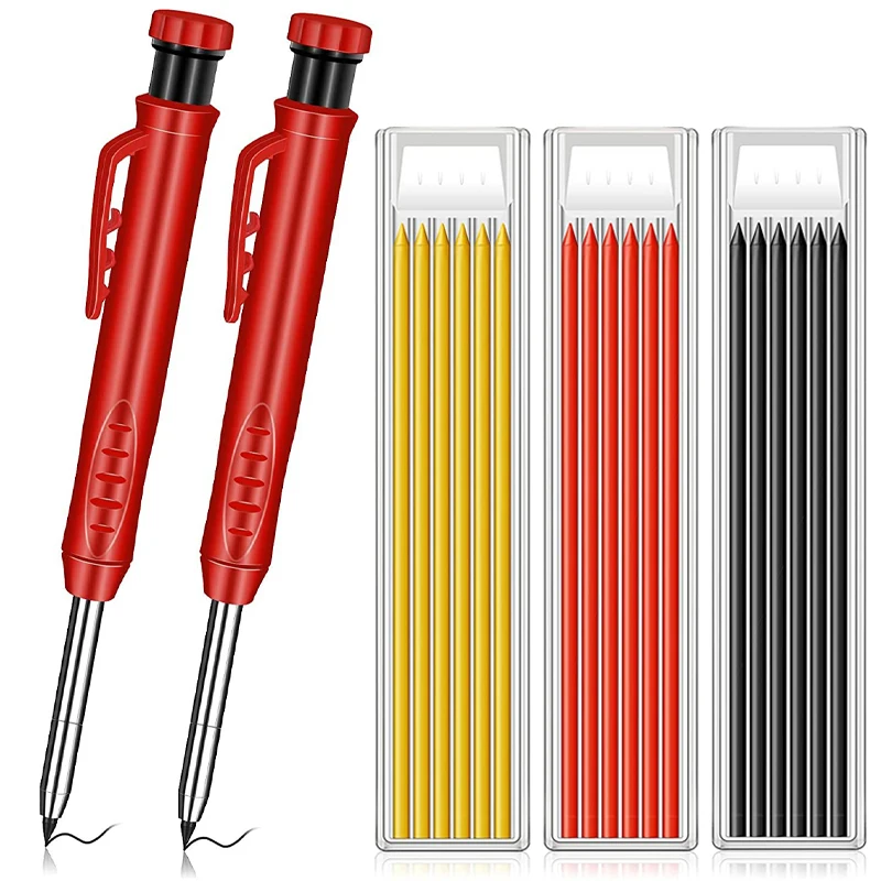 Solid Carpenter Pencil Set Woodworking Tools Mechanical Pencil 3 Colors Refill Construction Job Tools Carpentry Marking Scriber
Solid Carpenter Pencil Set Woodworking Tools Mechanical Pencil 3 Colors Refill Construction Job Tools Carpentry Marking Scriber