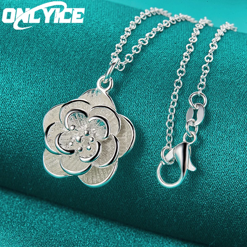 New 925 Sterling Silver Peony Flower Pendant Necklace 16/18/20/22/24/26/30 Inch Chain For Women Wedding Fashion Jewelry Gifts
New 925 Sterling Silver Peony Flower Pendant Necklace 16/18/20/22/24/26/30 Inch Chain For Women Wedding Fashion Jewelry Gifts