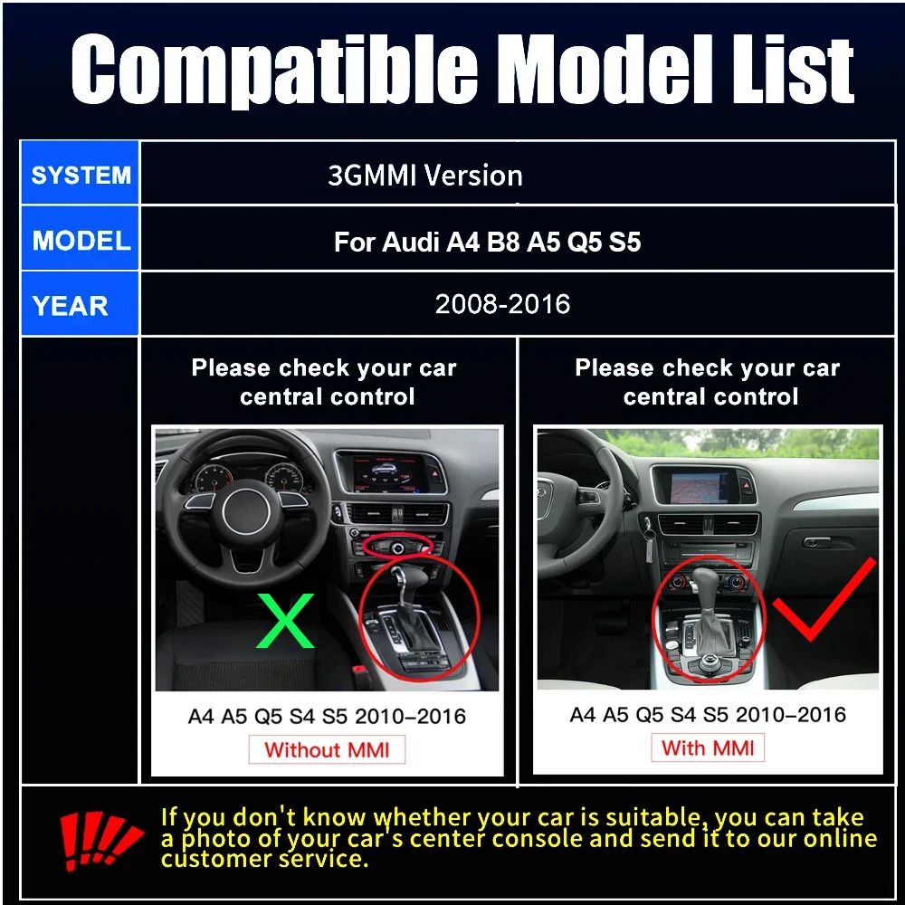 Беспроводной CarPlay И Android Auto Для Audi A4 A5 Q5 S5 B8 2008-2016 С 3G MMI, Mirror Link, AirPlay
Беспроводной CarPlay И Android Auto Для Audi A4 A5 Q5 S5 B8 2008-2016 С 3G MMI, Mirror Link, AirPlay