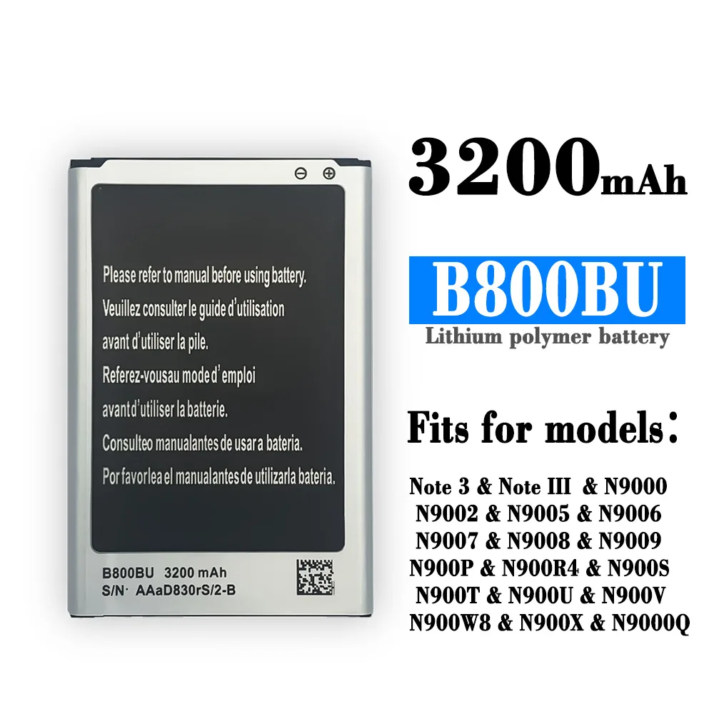 100% Orginal High Quality Replacement Battery For Samsung Mobile Phone Note3 N9000 N9002 N9005 B800BU Built-in Batteries
100% Orginal High Quality Replacement Battery For Samsung Mobile Phone Note3 N9000 N9002 N9005 B800BU Built-in Batteries