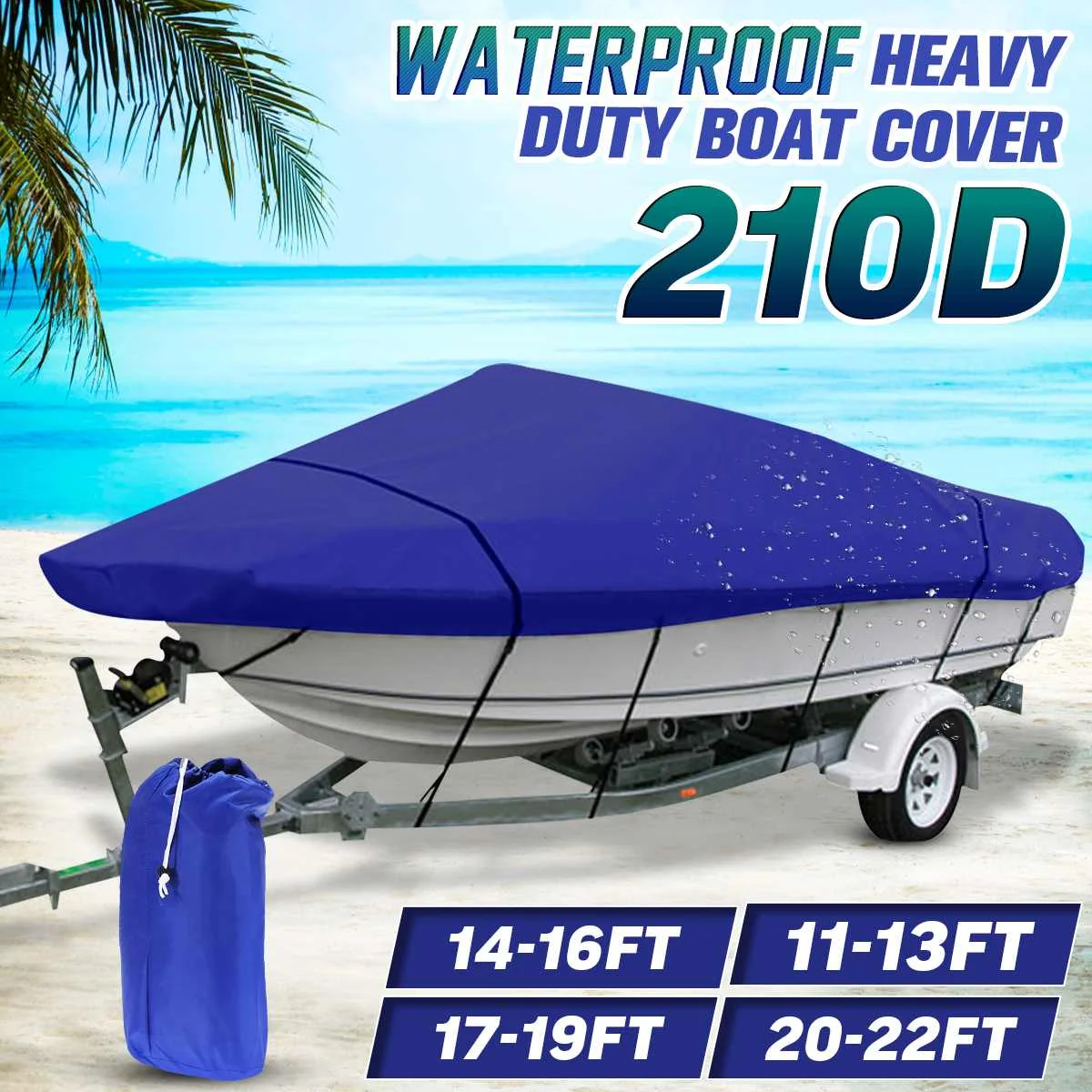 210D 11ft-22ft Heavy Duty Boat Cover Trailerable V-Hull Speedboat Fishing Ski Cover Protection Waterproof Dust-proof Anti-UV
210D 11ft-22ft Heavy Duty Boat Cover Trailerable V-Hull Speedboat Fishing Ski Cover Protection Waterproof Dust-proof Anti-UV