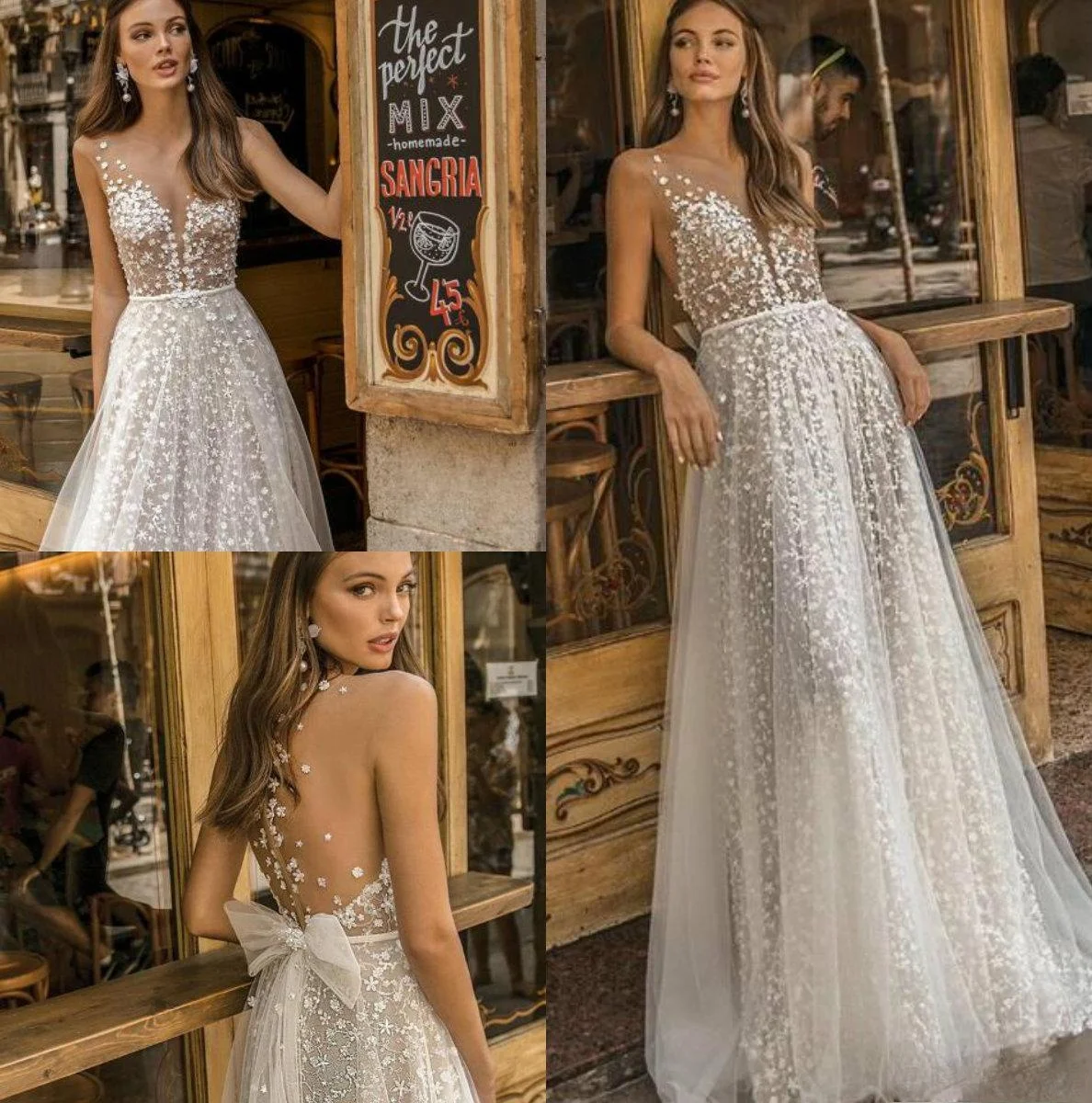 Muse by Berta Wedding Dresses Sheer Neck Lace Appliqued Bridal Gown A Line Beach Boho Simple See Through Wedding Dress With Bow
Muse by Berta Wedding Dresses Sheer Neck Lace Appliqued Bridal Gown A Line Beach Boho Simple See Through Wedding Dress With Bow