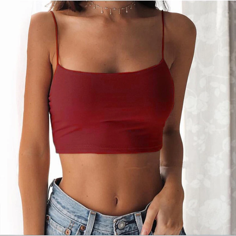 Sexy Solid Color Camisole Tank Top Halter Crop Tops Women Camis Backless Camisole Casual Tube Top Female Sleeveless Cropped Vest 
Sexy Solid Color Camisole Tank Top Halter Crop Tops Women Camis Backless Camisole Casual Tube Top Female Sleeveless Cropped Vest