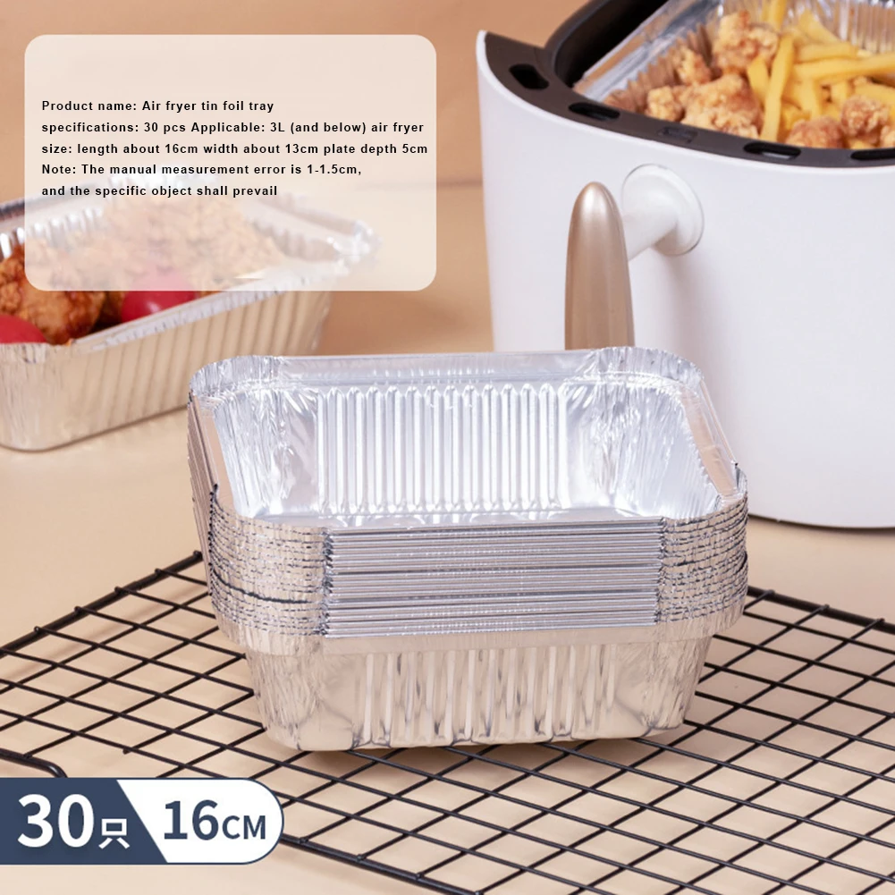 30PCS BBQ Aluminum Foil Grease Drip Pans Air Fryer Non-Stick Steaming Basket Recyclable Grill Catch Tray Kitchen Tool
30PCS BBQ Aluminum Foil Grease Drip Pans Air Fryer Non-Stick Steaming Basket Recyclable Grill Catch Tray Kitchen Tool