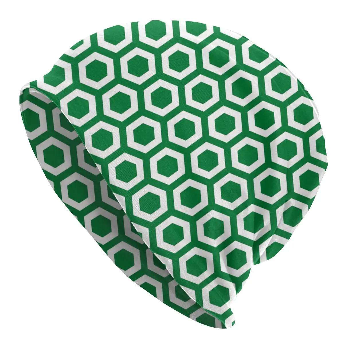 

Зеленые шестигранные геометрические шапки, женская уличная вязаная шапка для мужчин и женщин, зимние теплые современные шапки среднего века, шапки