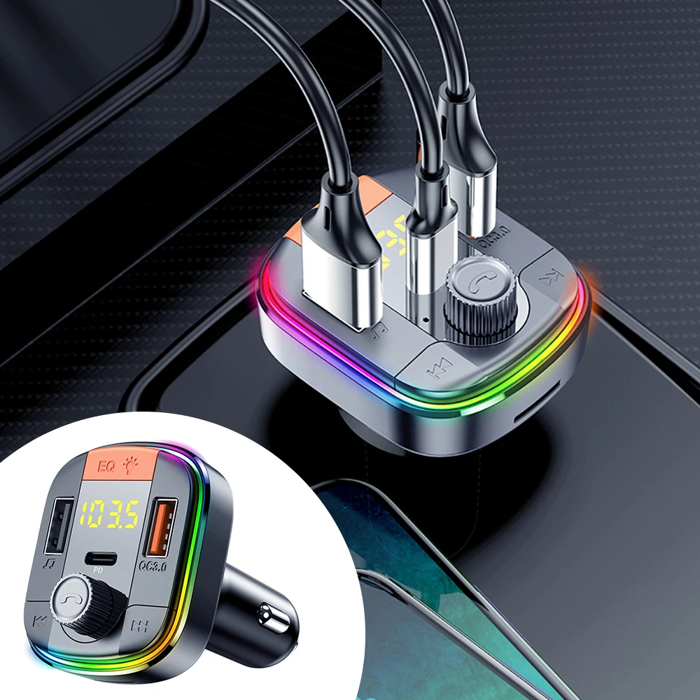 Colorful Car Mp3 Player Dual USB Port with PD Wireless Handsfree QC 3.0 Fast Charge Bluetooth 5.0 Car FM Transmitter
Colorful Car Mp3 Player Dual USB Port with PD Wireless Handsfree QC 3.0 Fast Charge Bluetooth 5.0 Car FM Transmitter