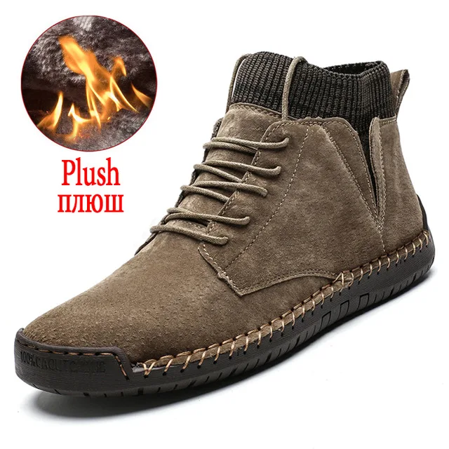 Brand Men's Snow Boots Winter Plush Warm Men Motorcycle Boots Non-slip Leather Male Snow Boots Autumn Man Work Shoes Hot Sale
Brand Men's Snow Boots Winter Plush Warm Men Motorcycle Boots Non-slip Leather Male Snow Boots Autumn Man Work Shoes Hot Sale
