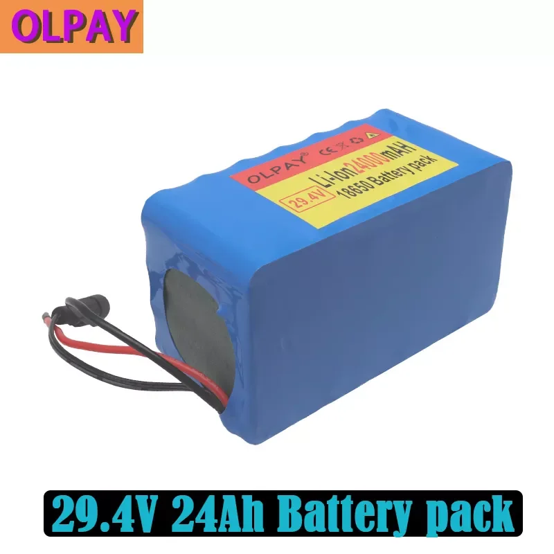2023New 7S4P 24000mAh high power 24AH 18650 Lithium Battery pack with BMS 29.4V Electric bicycle electric car backup power
2023New 7S4P 24000mAh high power 24AH 18650 Lithium Battery pack with BMS 29.4V Electric bicycle electric car backup power