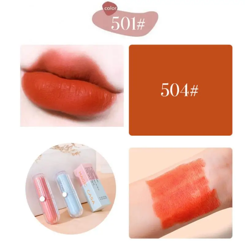 

6 Colors Matte Lipstick Long Lasting Waterproof Moisturize Pigmented Lip Glaze Makeup Silky Touch Lip Gloss Charming Cosmetics