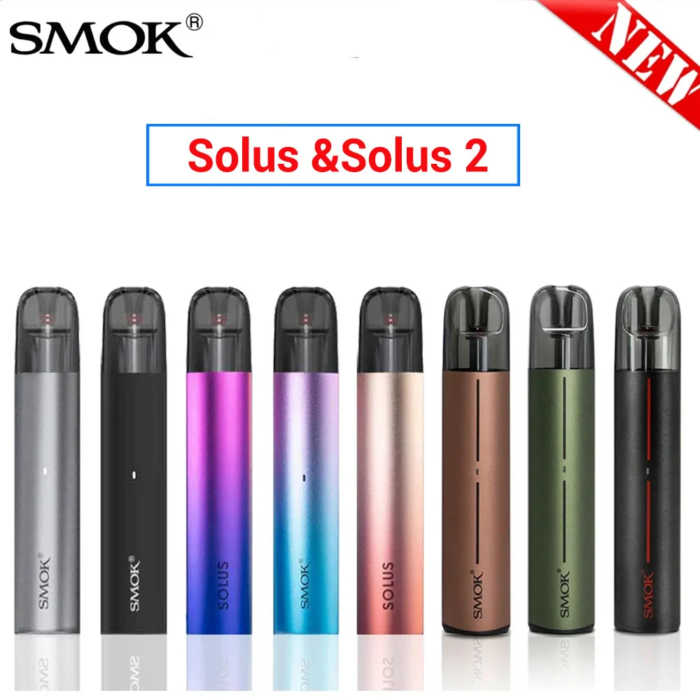 

NEW Original SMOK SOLUS & SOLUS 2 Pod Kit 15W 700mAh 2.5ml Cartridge Meshed 0.9ohm Electronic E Cigarette Vape VS Novo 4 Nord 5