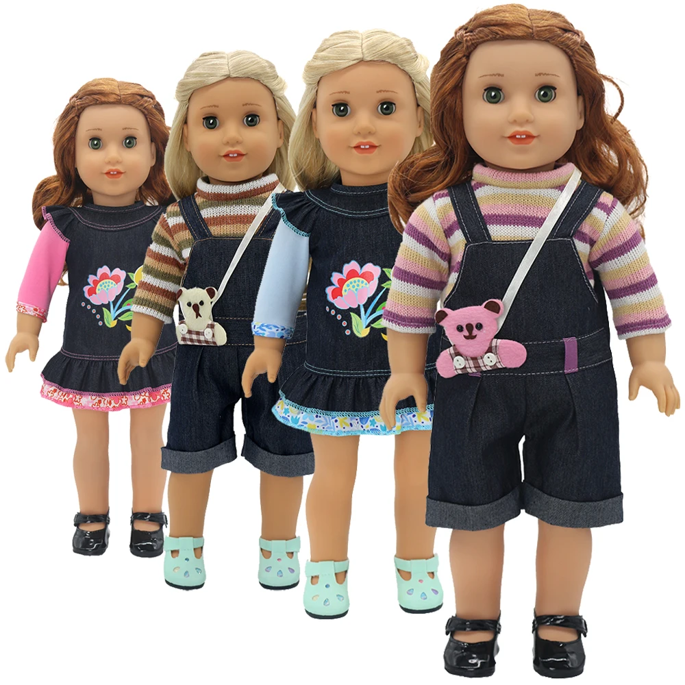 Одежда для кукол для девочек 18 дюймов, джинсовое платье, кукольные игрушки, наряды, подарки для маленьких девочек
Одежда для кукол для девочек 18 дюймов, джинсовое платье, кукольные игрушки, наряды, подарки для маленьких девочек