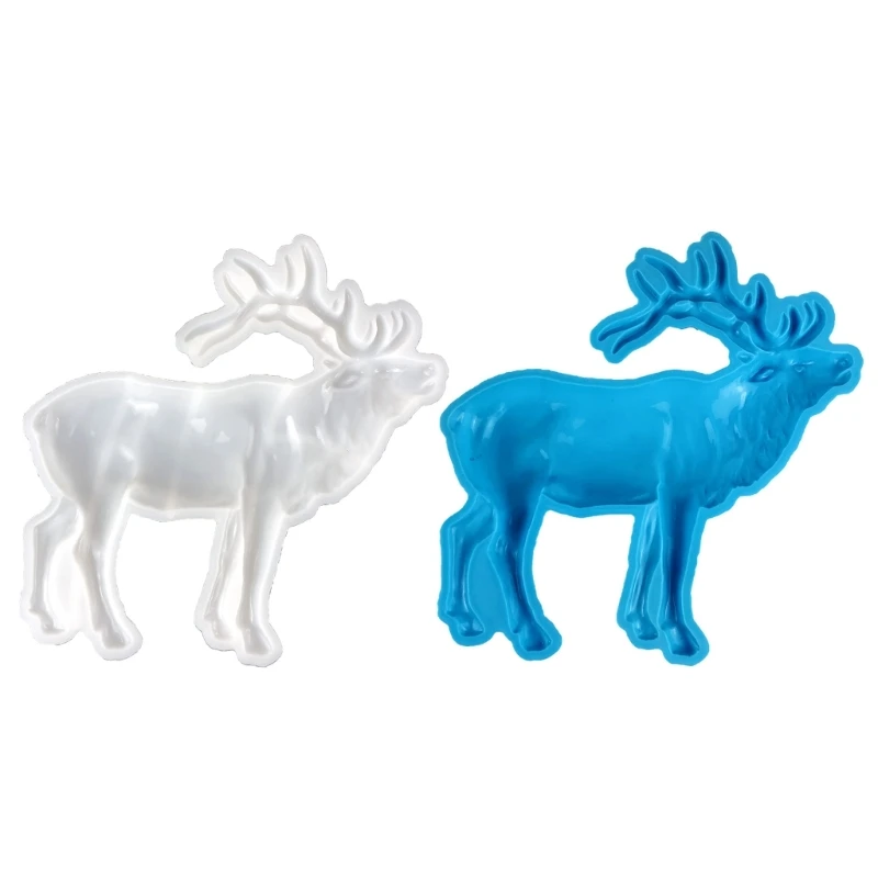 

3D Animal Resin Mold Epoxy Resin Mold with Realistic Elk Shapes Fine Carved Silicone Mold for Wall Desktop Drop Shipping