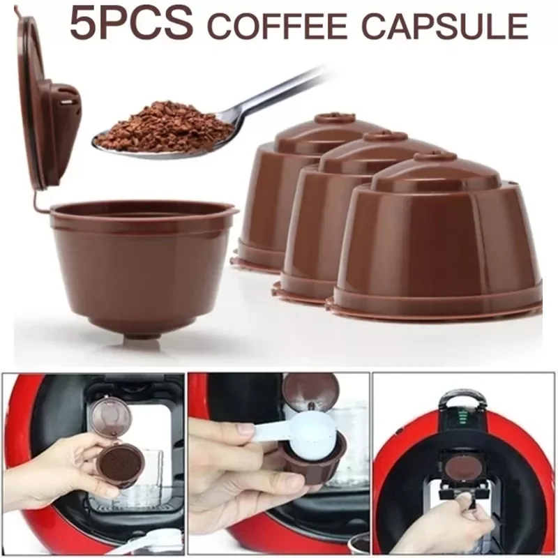 

5 шт. многоразовые капсулы для кофе для Nescafe Dolce Gusto фильтры сетка из нержавеющей стали для Dolci Gusto капсулы для чашек инструмент для кофемашины