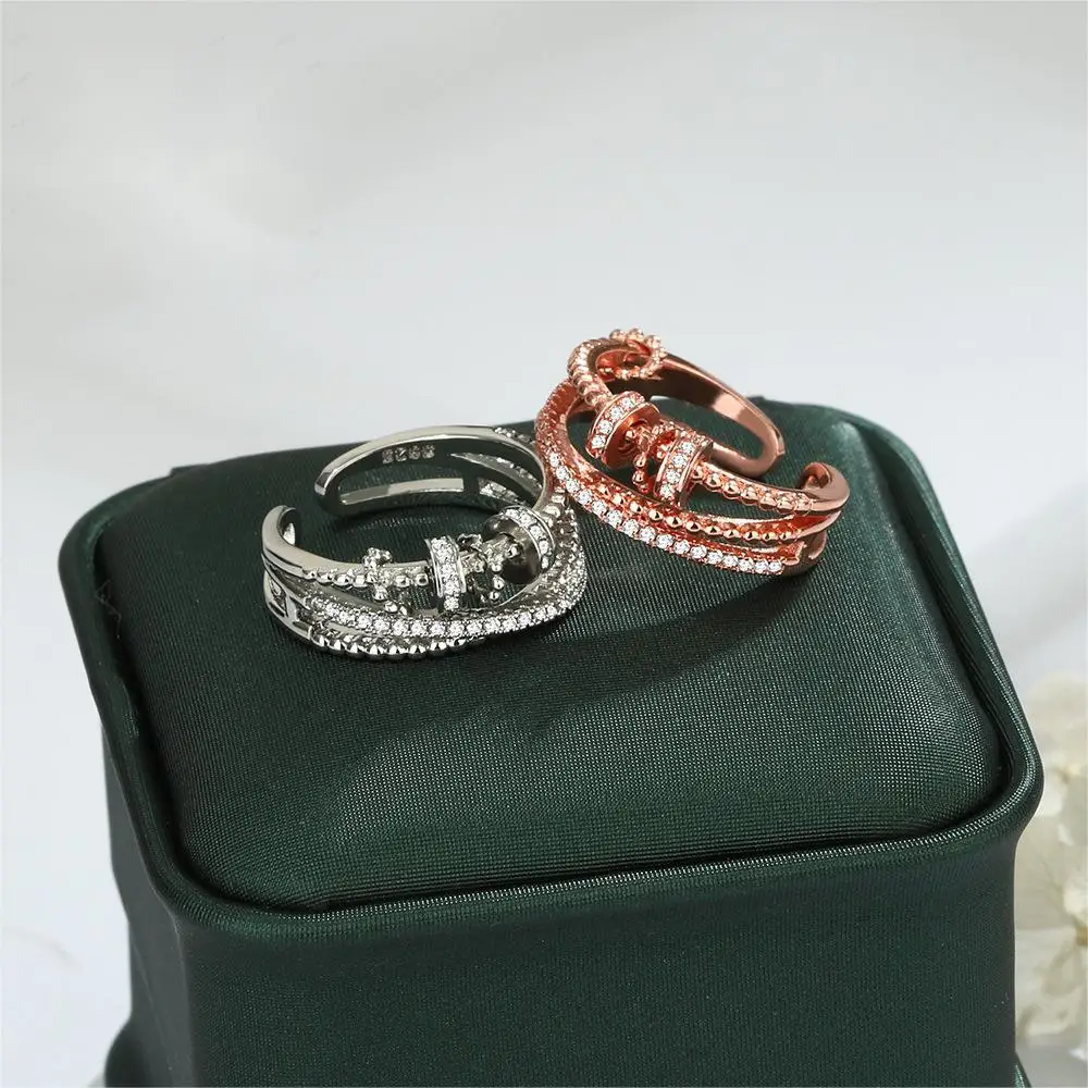 MODOMA Double Layer Micro-set Zircon Rings For Women Luxury Silver Color Opening Rings Vintage Female Elegant Party Jewelry 
MODOMA Double Layer Micro-set Zircon Rings For Women Luxury Silver Color Opening Rings Vintage Female Elegant Party Jewelry