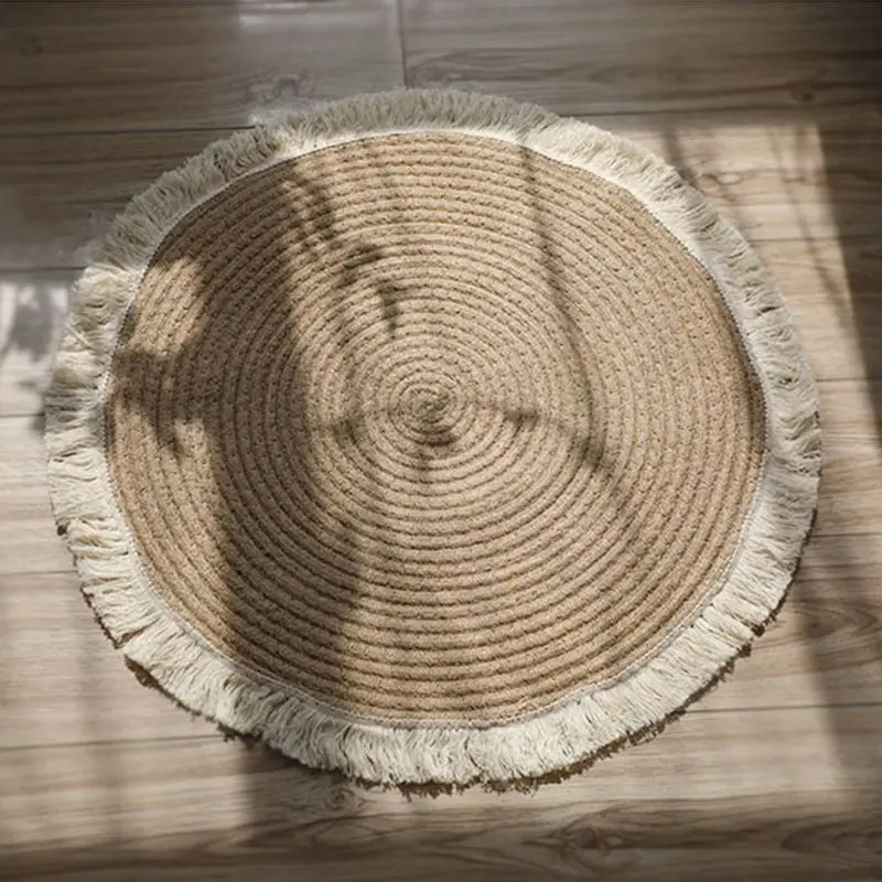 Nordic jute woven tassel floor mats, balconies, cotton linen carpets, homestays, floor stalls, coffee tables, circular bedrooms
Nordic jute woven tassel floor mats, balconies, cotton linen carpets, homestays, floor stalls, coffee tables, circular bedrooms