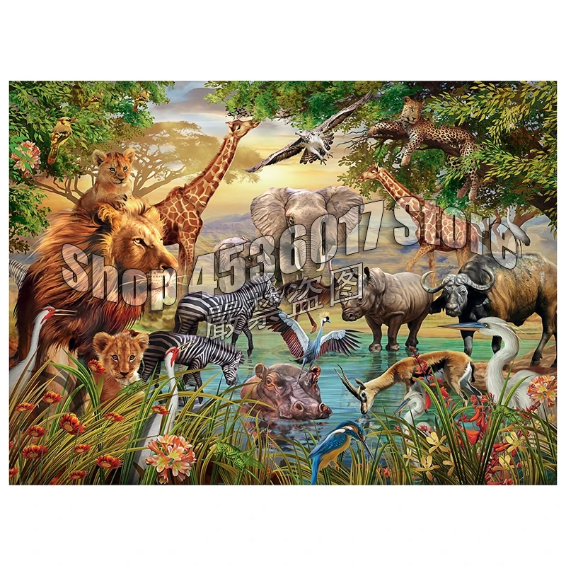 

Animals 5D DIY Diamond Painting by numbers Zebra lion Jungle Full Square Embroidery Cross Stitch Mosaic pintura de diamante art