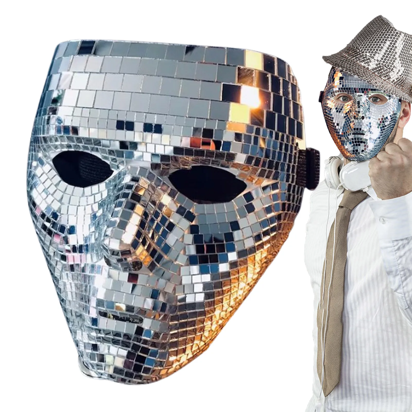 Disco Face Masque Mirror Glass Face Shields With Bling Decorative Effect Women's Costume Masque For Halloween Carnival
Disco Face Masque Mirror Glass Face Shields With Bling Decorative Effect Women's Costume Masque For Halloween Carnival