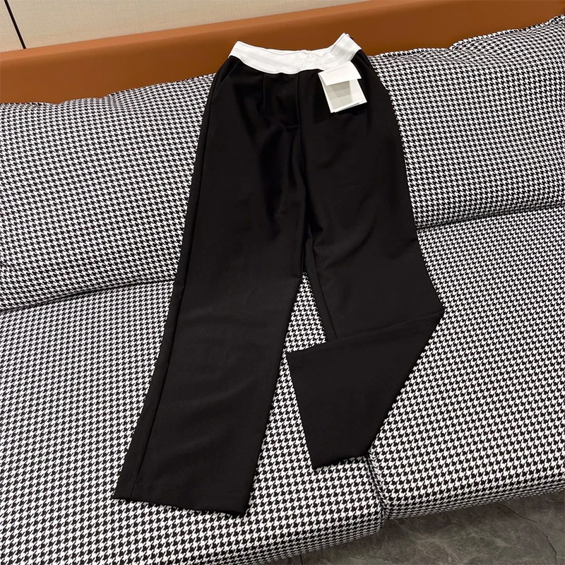 22 Autumn Women Straight Suit Pants Letter Printed Belt Black High Waist Loose Trousers Elegent Khaki Fashion Office Wear Pants
22 Autumn Women Straight Suit Pants Letter Printed Belt Black High Waist Loose Trousers Elegent Khaki Fashion Office Wear Pants
