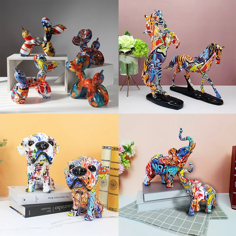 Nordic Style Colorful Graffiti Animal Shape Desktop Living Room Wine Cabinet Window Desktop Decoration Household Accessories 
Nordic Style Colorful Graffiti Animal Shape Desktop Living Room Wine Cabinet Window Desktop Decoration Household Accessories