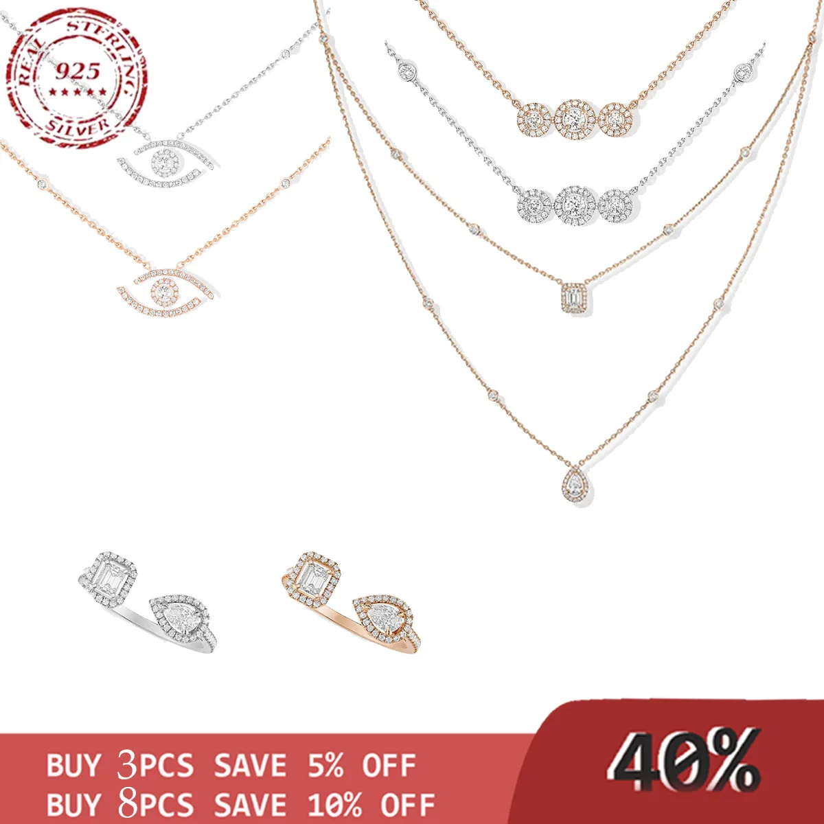 100% 925 Silver Lucky Fashion Women's Eyes Diamond Grafting Portable Necklace. Luxury Jewelry. Beautiful Gift
100% 925 Silver Lucky Fashion Women's Eyes Diamond Grafting Portable Necklace. Luxury Jewelry. Beautiful Gift