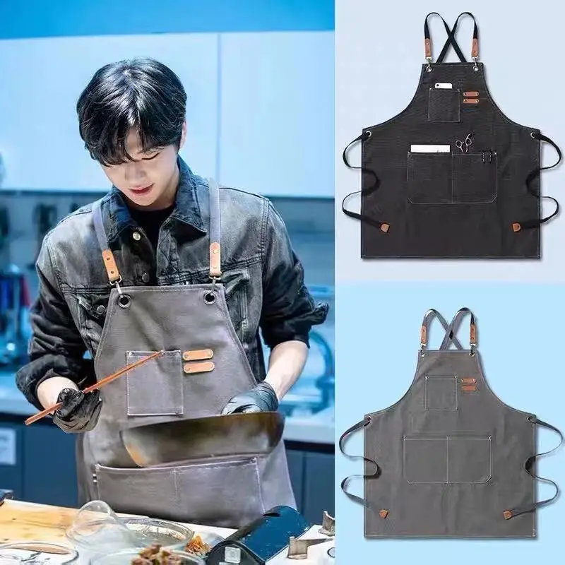 Canvas Net Red Apron Fashion Manicure Gardening Painting Shop Barber Men And Women Work Clothes Cafe
Canvas Net Red Apron Fashion Manicure Gardening Painting Shop Barber Men And Women Work Clothes Cafe