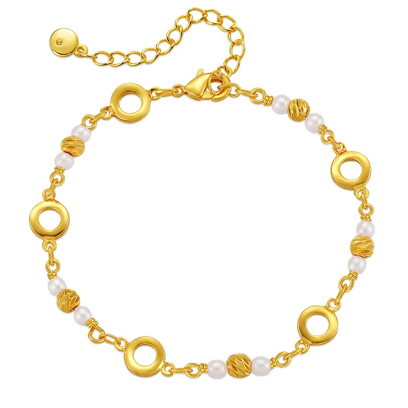 Brass-plated 18K Real Gold Donut Chain Design Pearl Bracelet Hollowed Out Circle Everything Goes With French Accessories
Brass-plated 18K Real Gold Donut Chain Design Pearl Bracelet Hollowed Out Circle Everything Goes With French Accessories