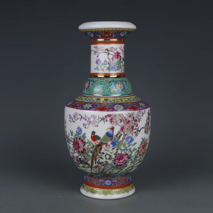 

Эмалированная фарфоровая ваза Qianlong Year Mark, Цзиндэчжэнь, антикварная керамическая домашняя мебель