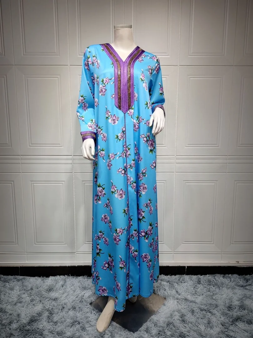 Satin Maxi Dress For Women Turkey Arabic Diamond V Neck Long Sleeve Jalabiya Muslim Islamic Ethnic Abaya Query Fall New
Satin Maxi Dress For Women Turkey Arabic Diamond V Neck Long Sleeve Jalabiya Muslim Islamic Ethnic Abaya Query Fall New
