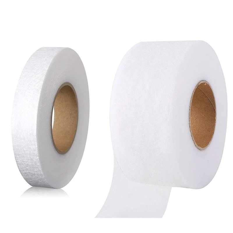 

2 Pack Iron On Hem Tape No Sew Hem Tape Roll Web Tape With Tape Measure For Garment Clothes DIY Crafts