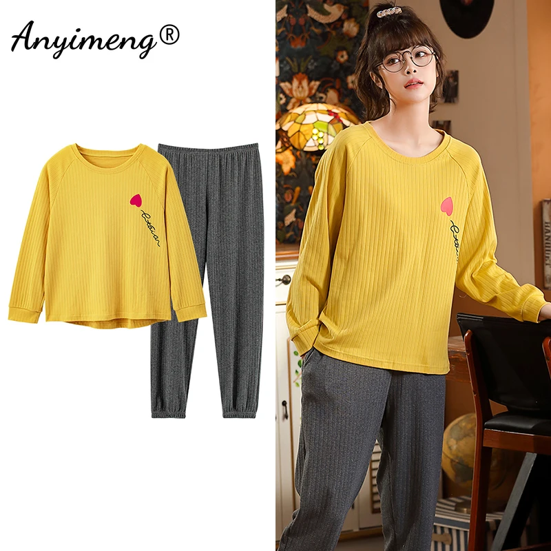 Kawaii Heart Printed Youth Girl's Pajamas Sporty Pullover Knitted Cotton Pajamas Long Sleeved Autumn Spring Leisure Homewear Pjs
Kawaii Heart Printed Youth Girl's Pajamas Sporty Pullover Knitted Cotton Pajamas Long Sleeved Autumn Spring Leisure Homewear Pjs