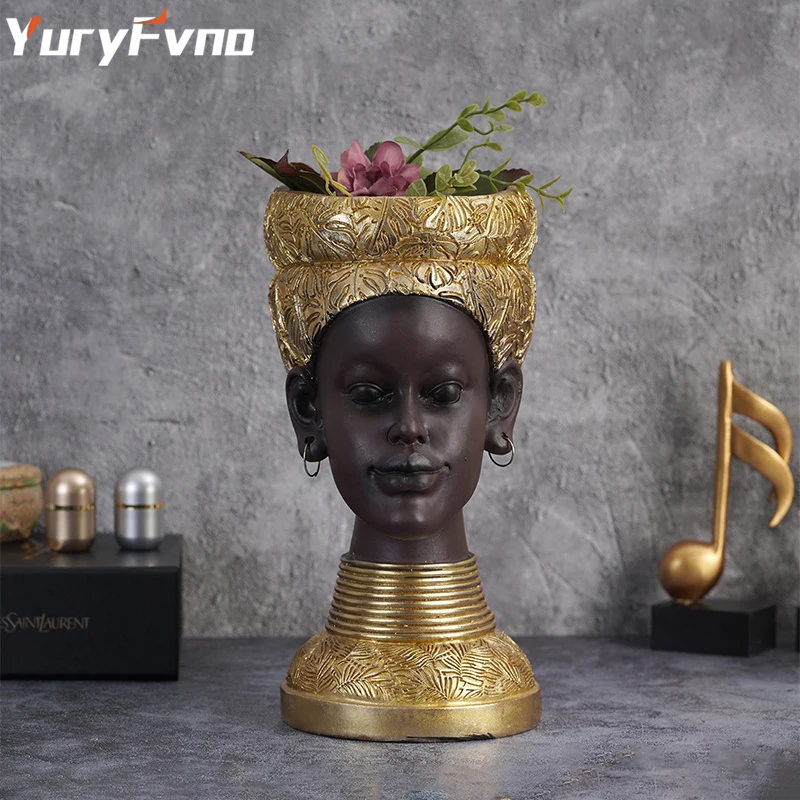 YuryFvna Ethnic Style African Art Woman Figurines Creative Vintage Interior Decoration Accessories Crafts Storage Flowerpot 
YuryFvna Ethnic Style African Art Woman Figurines Creative Vintage Interior Decoration Accessories Crafts Storage Flowerpot