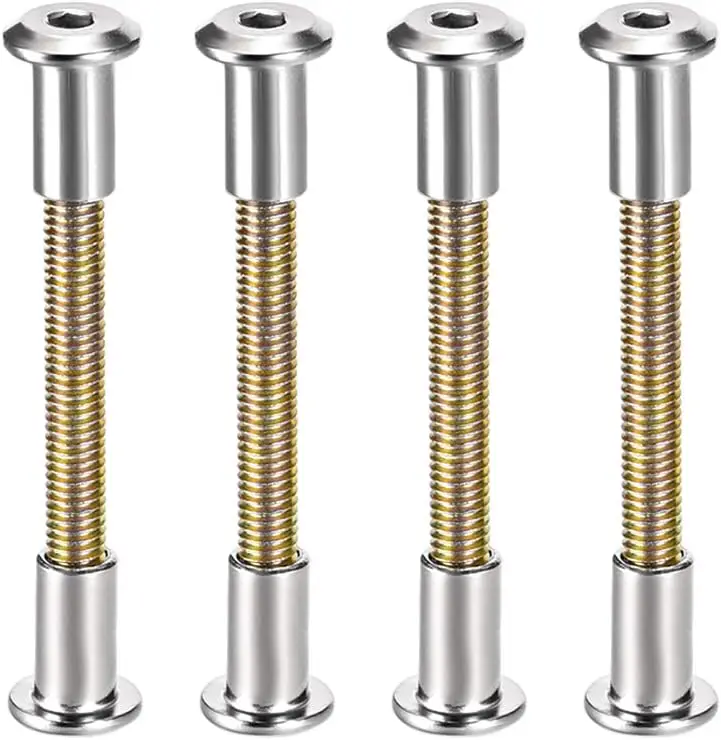 

Screw Post Fit for 5/16"(8mm) Hole Dia, Male M6x59mm Belt Buckle Binding Bolts Leather Fastener Carbon Steel 4 Sets