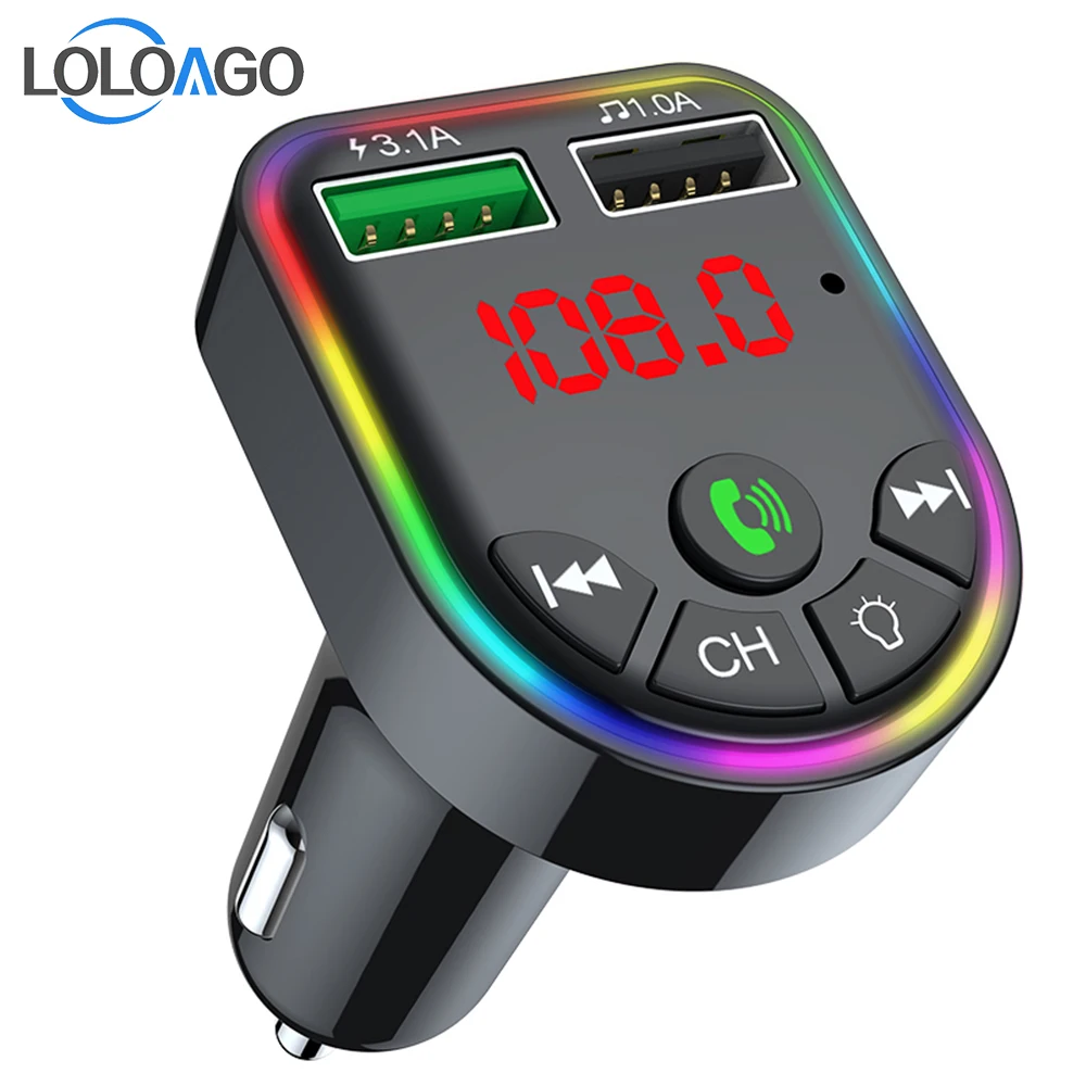 Bluetooth 5.0 Car Kit Handsfree Wireless FM Transmitter Colorful Bluetooth MP3 Player Car Charger Dual USB Phone Charger
Bluetooth 5.0 Car Kit Handsfree Wireless FM Transmitter Colorful Bluetooth MP3 Player Car Charger Dual USB Phone Charger
