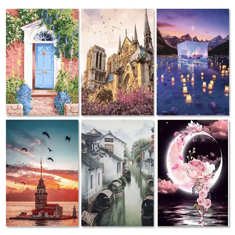 GATYZTORY Painting By Numbers Lakeside House Landscape Paint Kit Picture With Numbers On Canvas Handpainted Art Gift Home Decor 
GATYZTORY Painting By Numbers Lakeside House Landscape Paint Kit Picture With Numbers On Canvas Handpainted Art Gift Home Decor