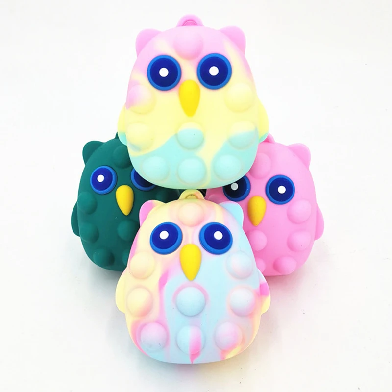 

New Pop It Fidget Toys Children Sensory Gift Owl Pinch Popit Ball Anti-Stress 3D Decompression Squishy Squeeze Toy for Kids Gift