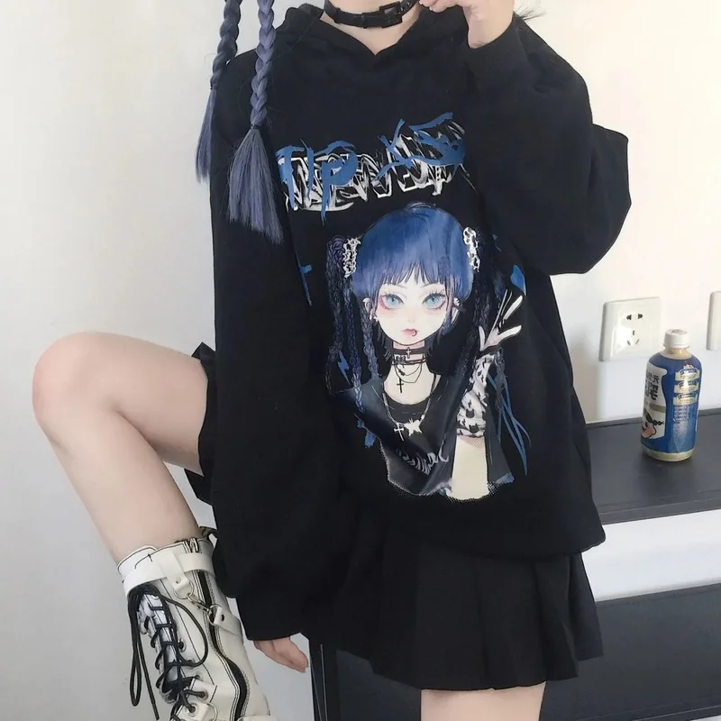 Gothic Clothes Loose Hoodie Harajuku Style Hip Hop Anime Streetwear Female Long Sleeve Woman Hoodies E Girl Clothes Aesthetic
Gothic Clothes Loose Hoodie Harajuku Style Hip Hop Anime Streetwear Female Long Sleeve Woman Hoodies E Girl Clothes Aesthetic