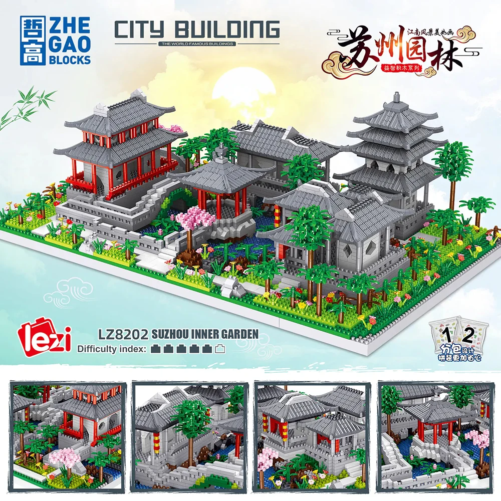 Chinese Traditional Suzhou Classical Garden Architecture Collection Chinoiserie Building Blocks Castle Set for Adults and Kids
Chinese Traditional Suzhou Classical Garden Architecture Collection Chinoiserie Building Blocks Castle Set for Adults and Kids
